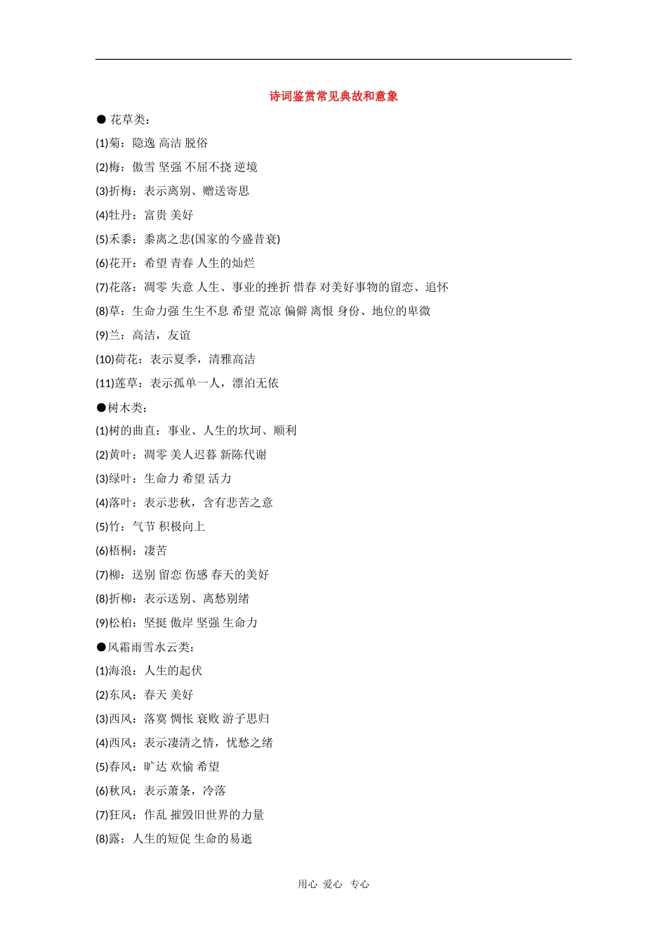 高中语文素材：诗词鉴赏常见典故和意象（二）_第1页