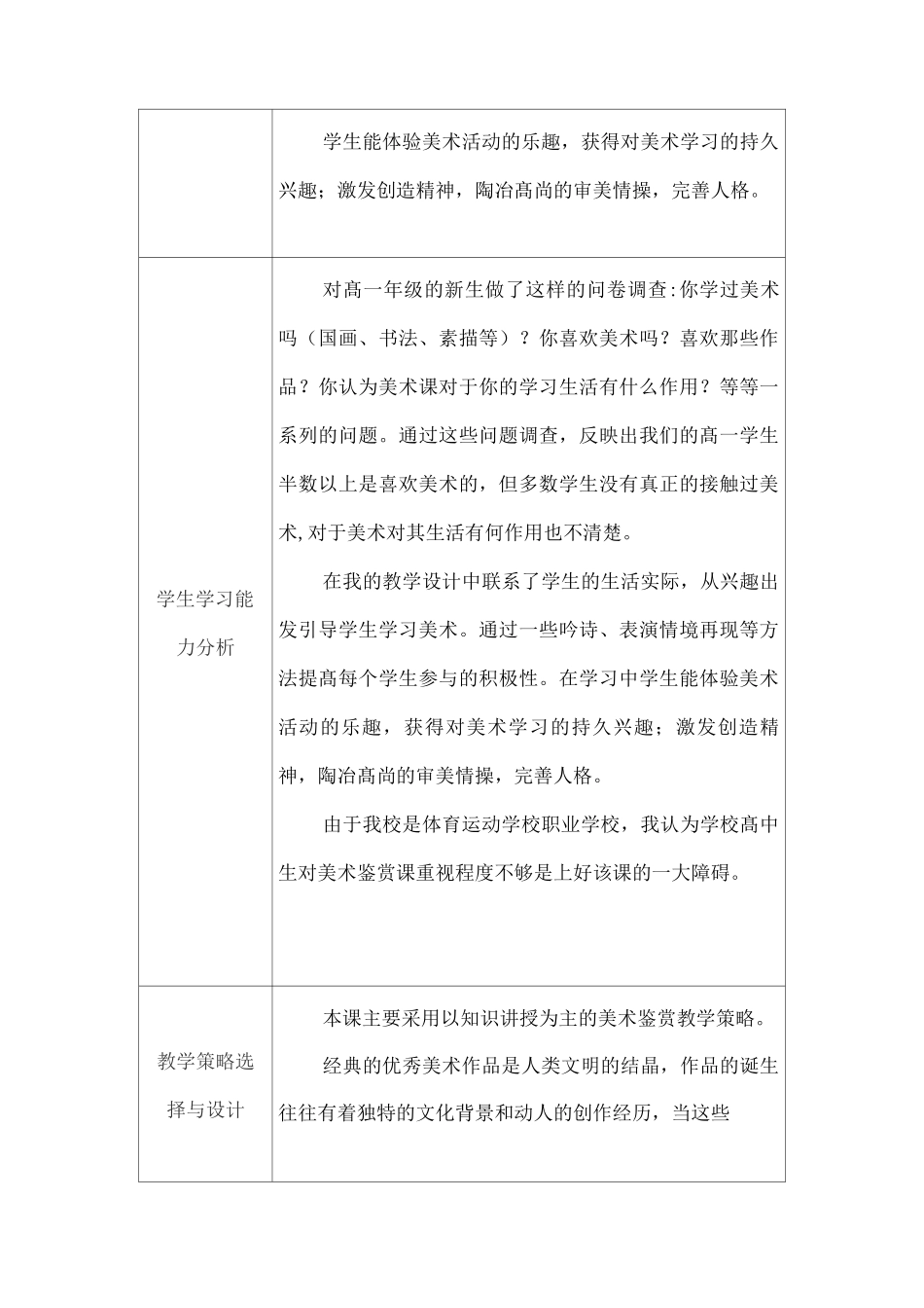 高中美术教学课例《美术鉴赏》课程思政核心素养教学设计及总结反思_第2页