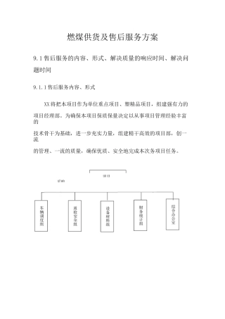 燃煤供货及售后服务方案