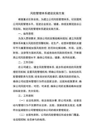 风险管理体系实施方案