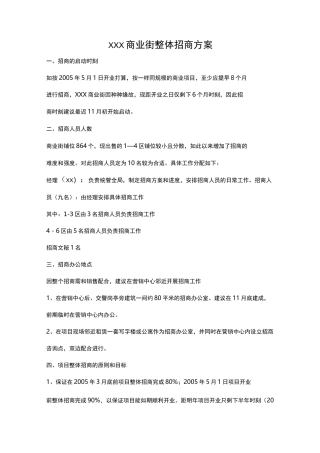 ×××商业街整体招商方案
