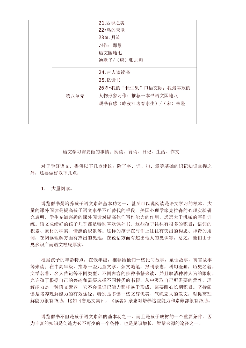 部编版 小学五年级语文上册教材课文目录_第3页