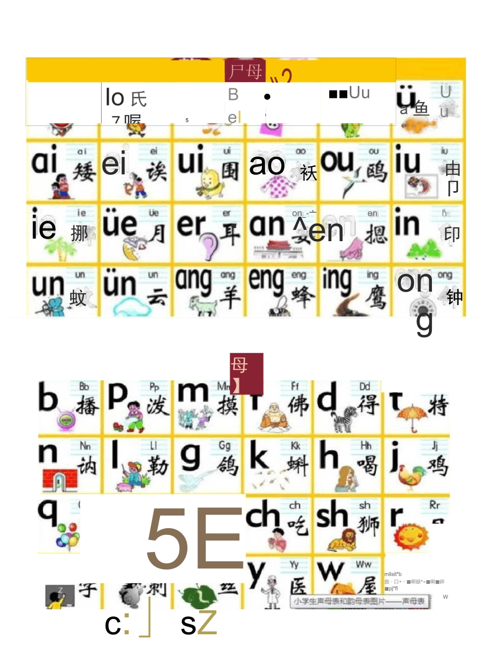 汉语拼音(韵母、声母、音节)的表格和书写格式_(四线三格)_第1页