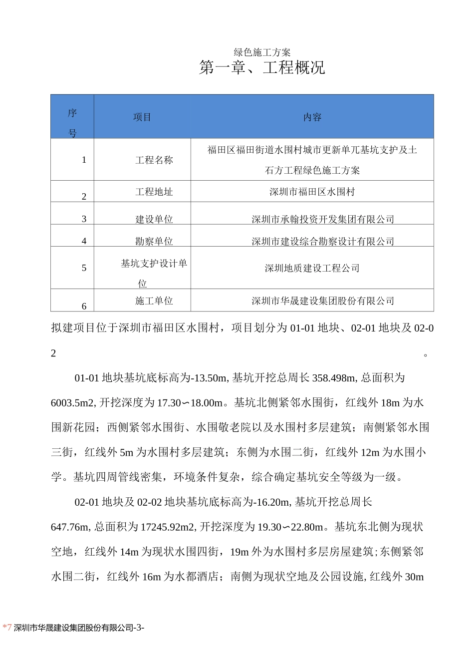 福田区福田街道水围村城市更新单元项目基坑支护及土石方工程绿色施工方案_第2页