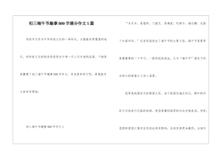 初三端午节趣事800字满分作文5篇