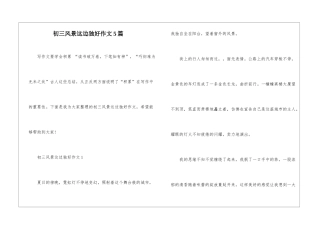 初三风景这边独好作文5篇