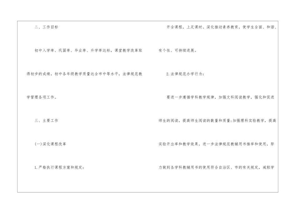 初中2024年春季教务处工作计划_第2页