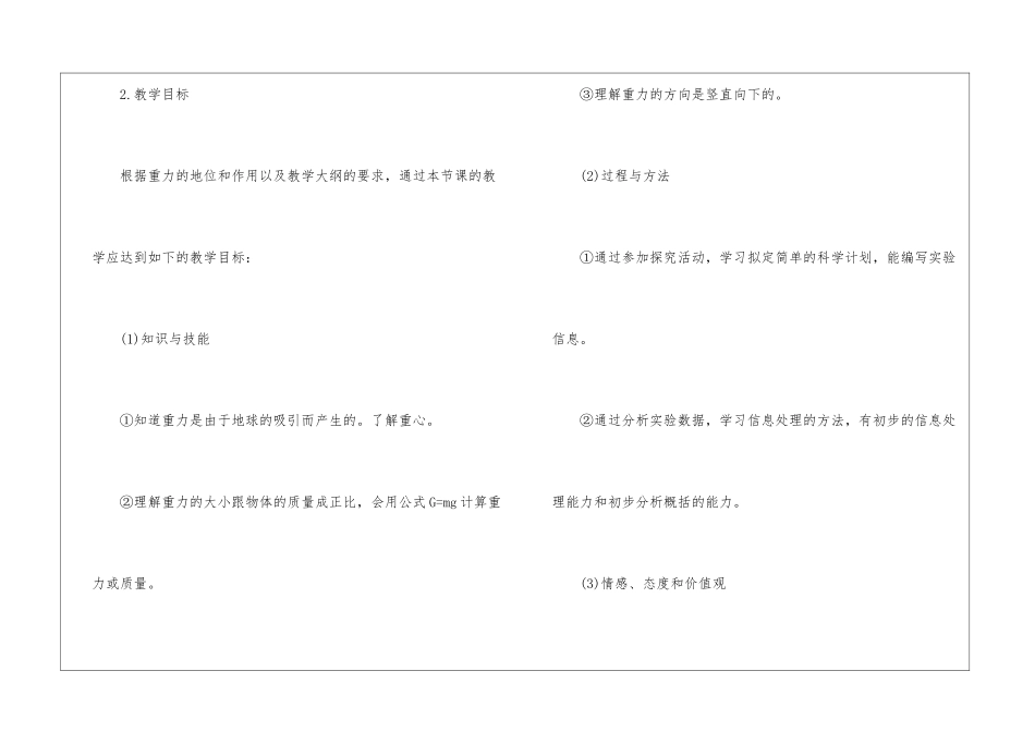 初中《重力》说课稿_第2页