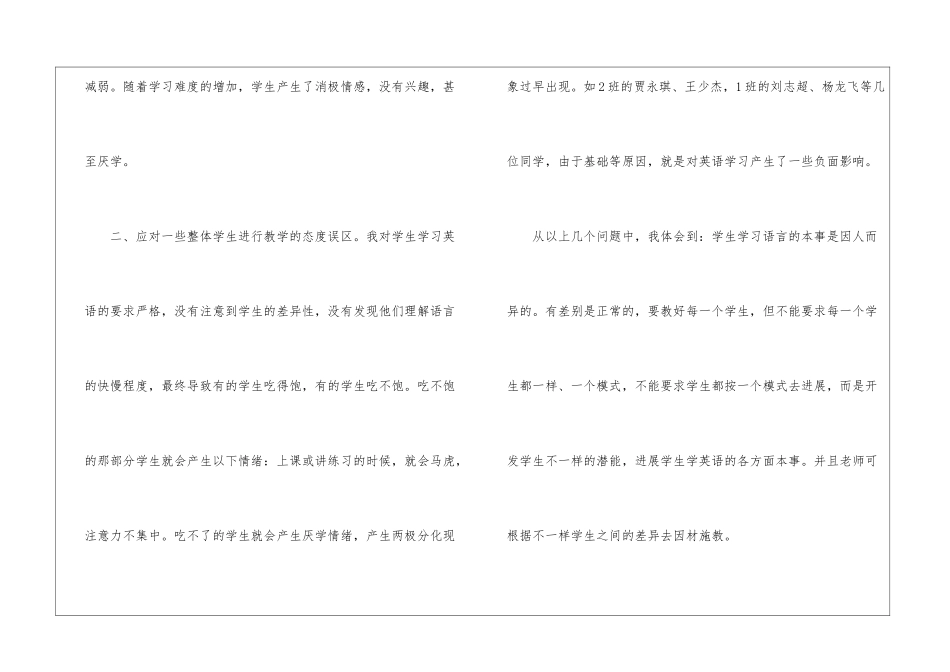 初中七年级英语教学反思最新5篇_第2页
