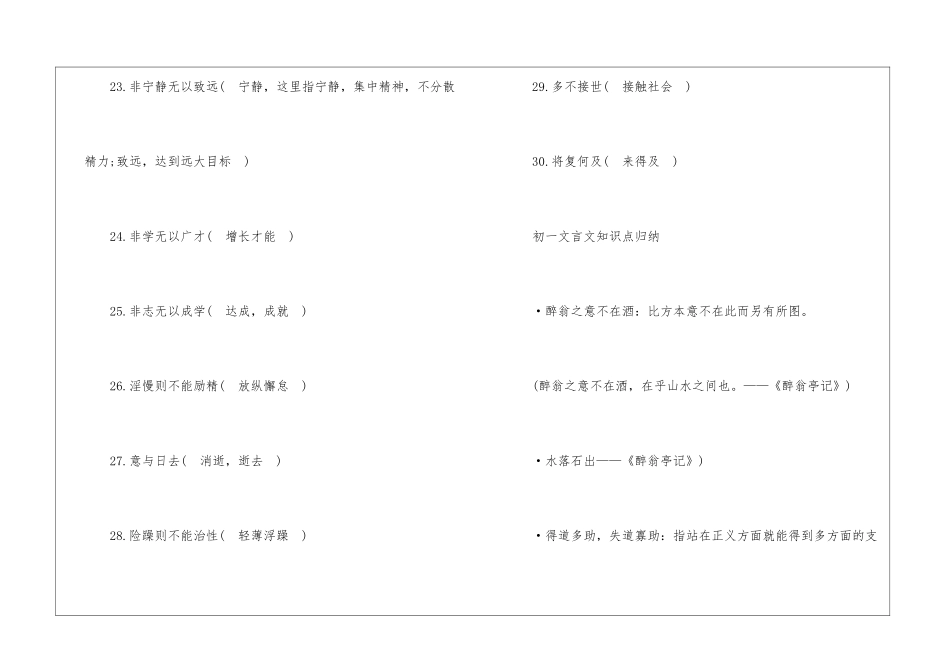 初中七年级语文文言文知识点总结_第3页