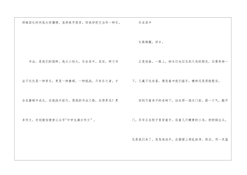 初中优秀作文：《乐在其中》满分作文_第3页