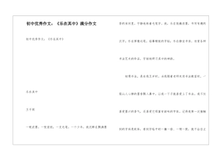 初中优秀作文：《乐在其中》满分作文