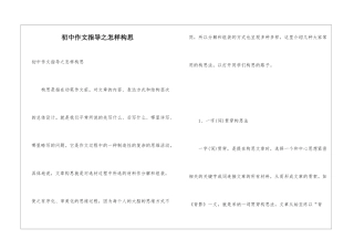 初中作文指导之怎样构思
