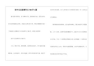 初中元旦叙事作文700字5篇