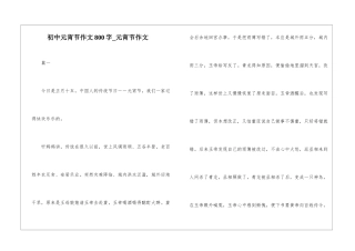 初中元宵节作文800字-元宵节作文