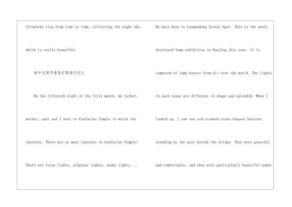 初中元宵节看花灯英语满分日记_第3页