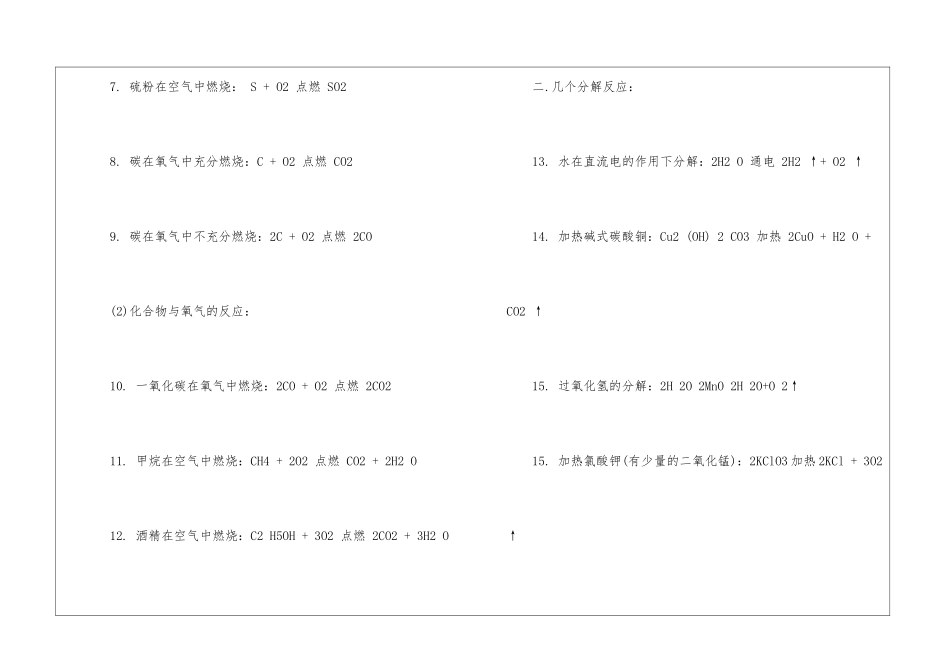 初中化学之化学方程式有哪些_第2页