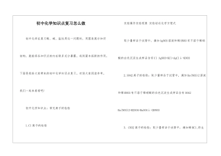 初中化学知识点复习怎么做