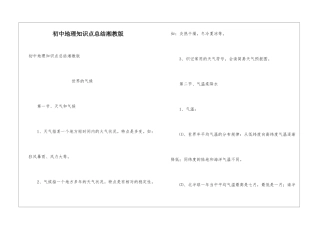 初中地理知识点总结湘教版