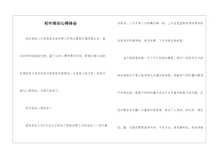初中培训心得体会