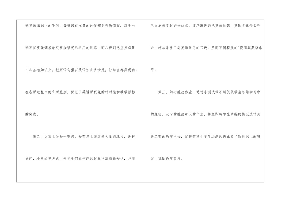 初中教师个人英语教学工作总结_第2页