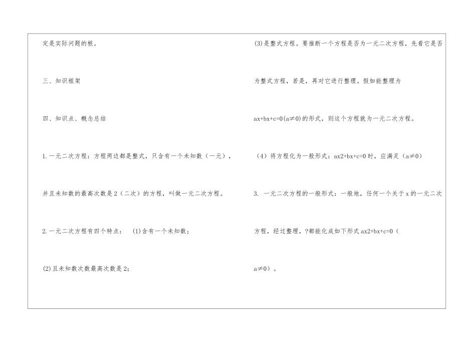 初中数学九年级知识点总结：22一元二次方程_第3页