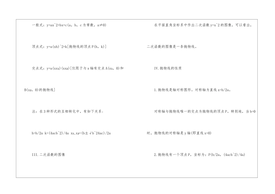 初中数学函数考点整理_第2页