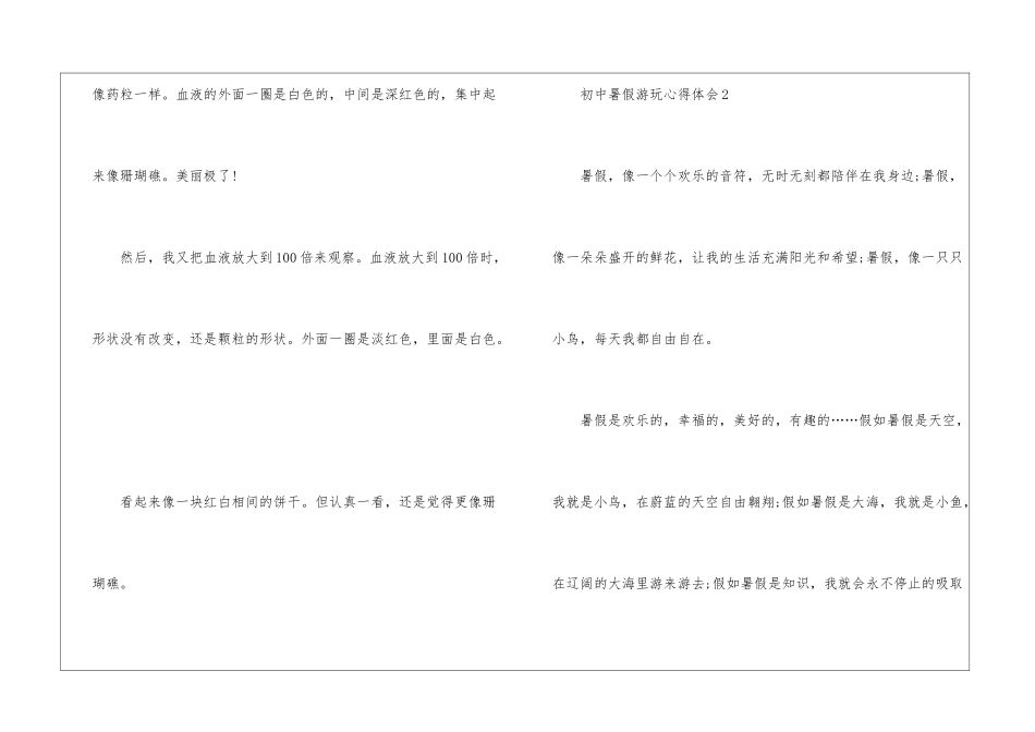 初中暑假游玩心得体会_第3页