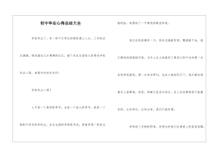 初中毕业心得总结大全