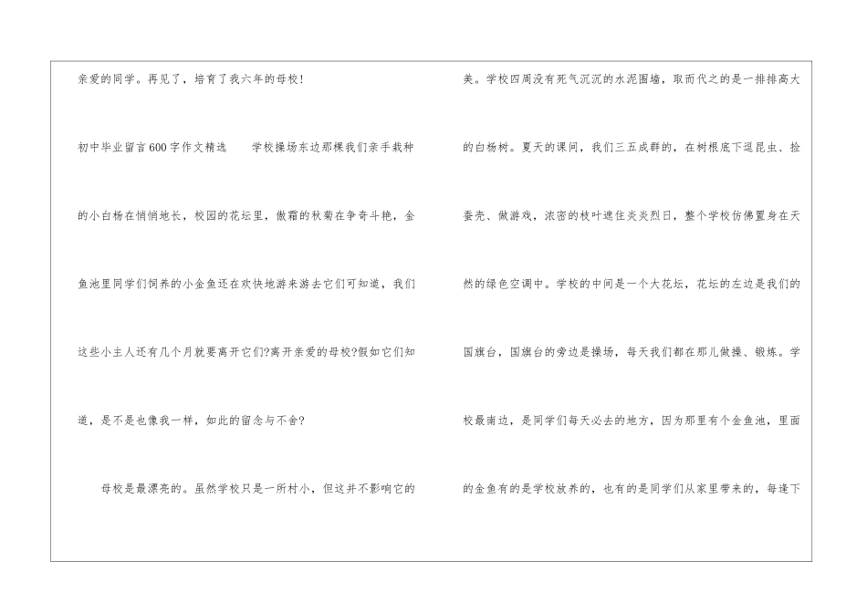 初中毕业留言600字长篇作文_第3页