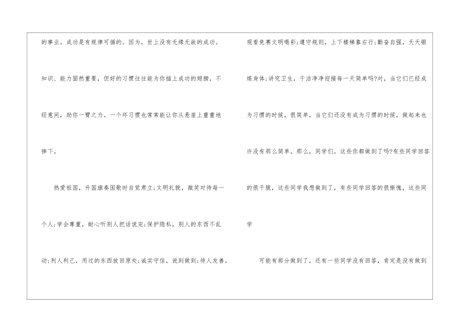 初中生好习惯伴我成长演讲稿-演讲稿范文_第2页