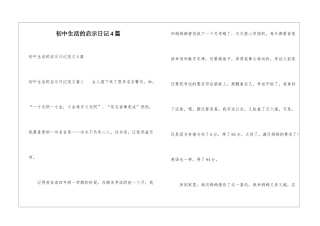 初中生活的启示日记4篇