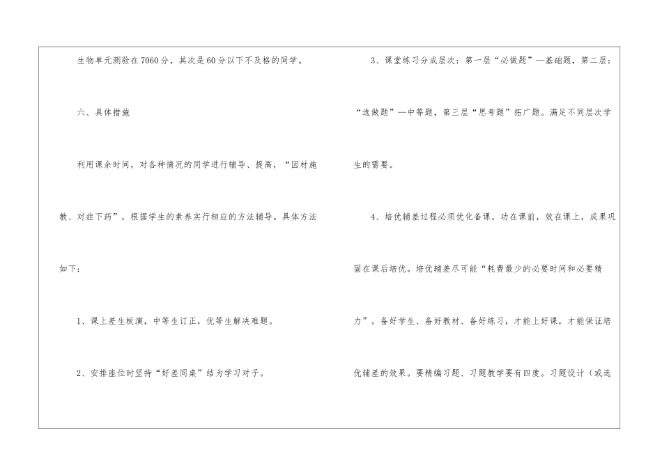 初中生物培优辅差工作计划(集锦5篇)_第3页