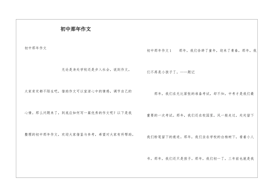初中那年作文_第1页