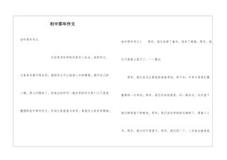 初中那年作文