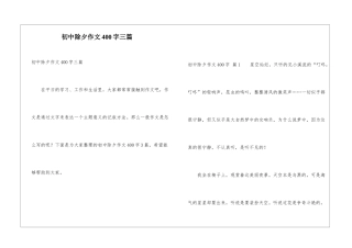 初中除夕作文400字三篇