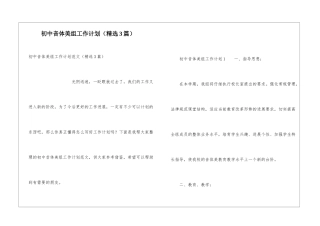 初中音体美组工作计划