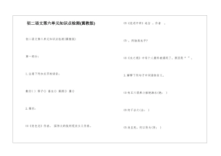 初二语文第六单元知识点检测-