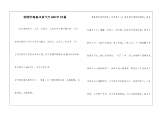 别样的青春风景作文600字10篇