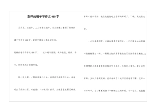 别样的端午节作文400字