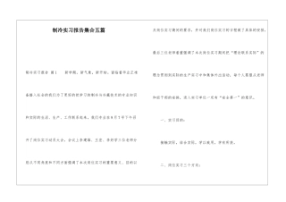 制冷实习报告集合五篇
