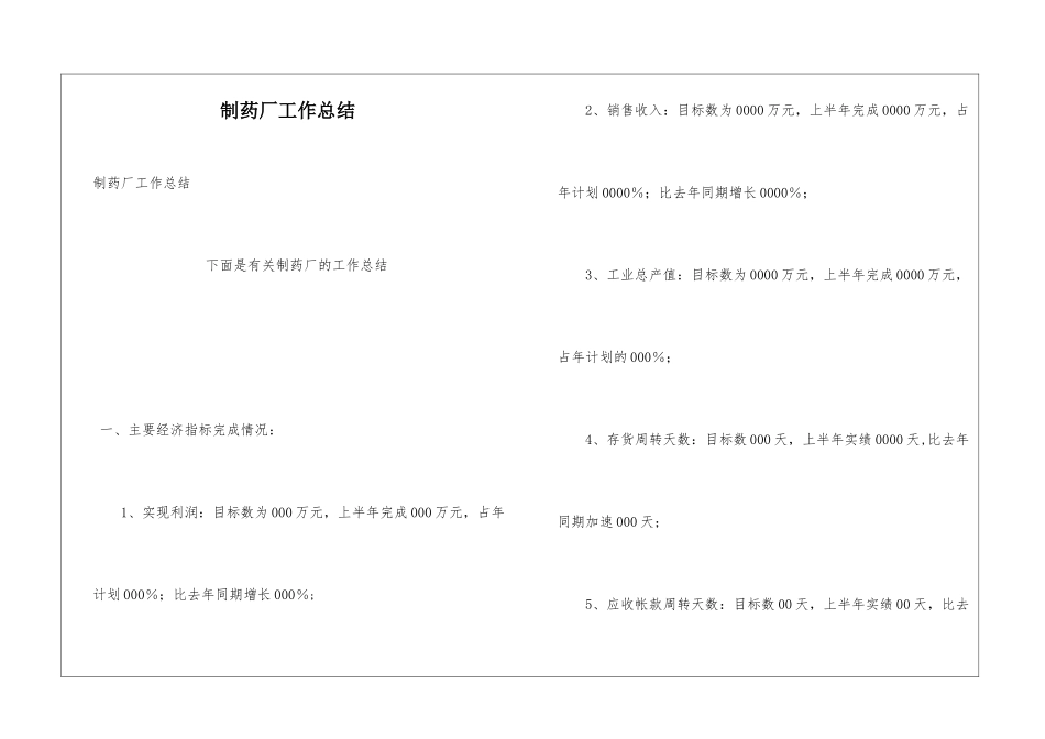 制药厂工作总结_第1页