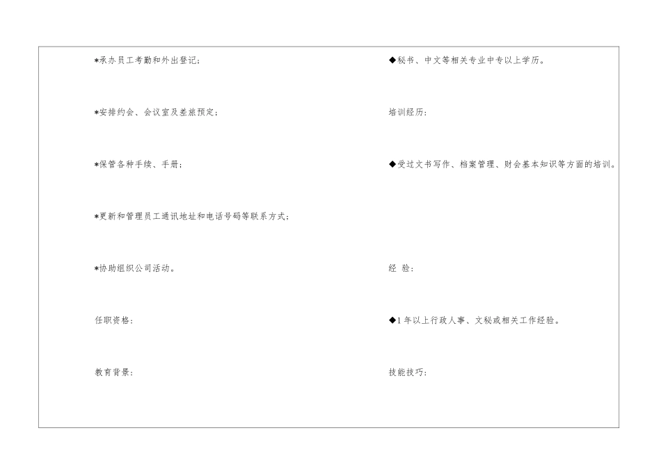 前台岗位说明书--_第2页