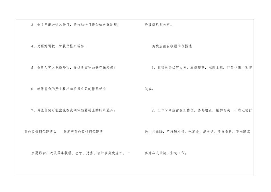 前台收银岗位职责_第3页