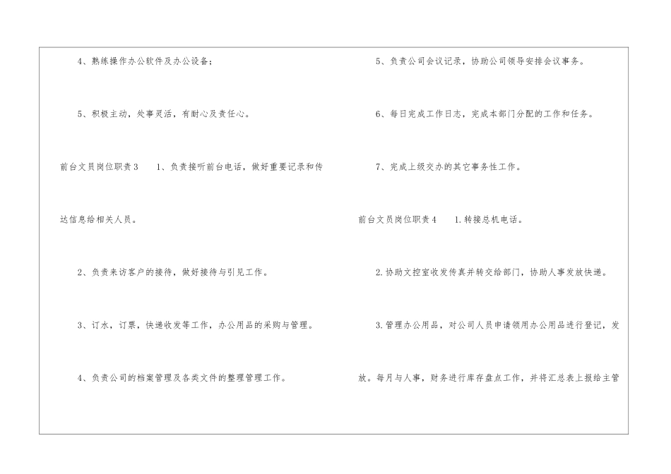 前台文员岗位职责_第3页