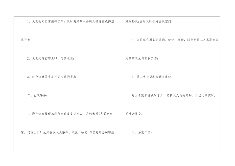 前台文员岗位职责通用15篇_第2页
