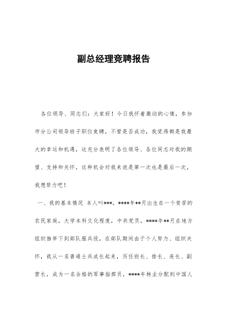 副总经理竞聘报告-