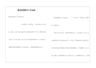 副总经理转正工作总结