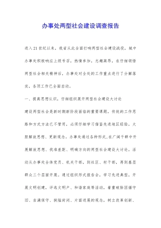 办事处两型社会建设调查报告-