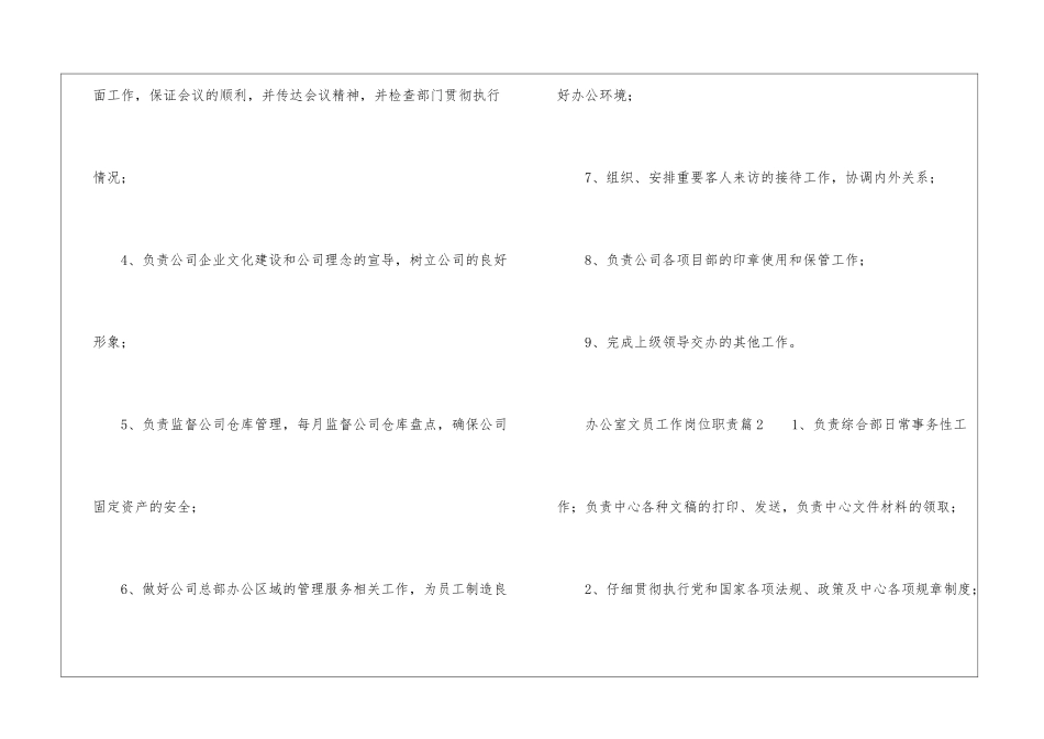 办公室文员工作岗位职责_第2页